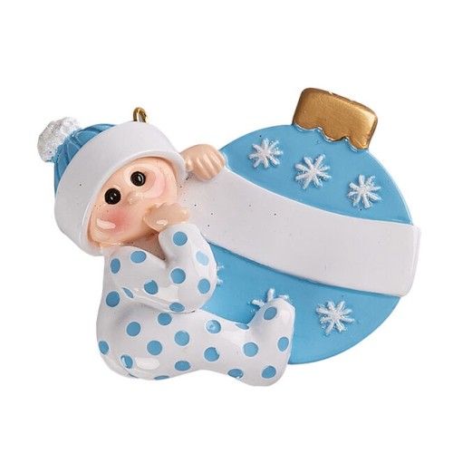 Baby Boy with Bauble Personalised Christmas Decoration Baby Boy with Bauble Personalised Christmas Decoration