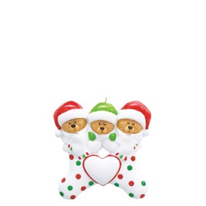 3 Bear Stocking Personalised Christmas Decoration
