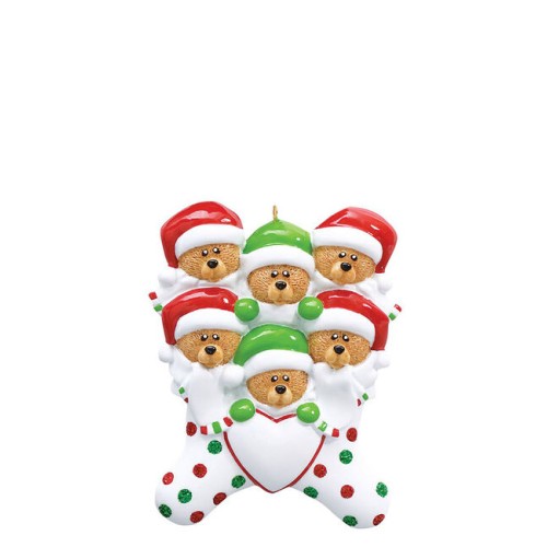 6 Bear Stocking Personalised Christmas Decoration 6 Bear Stocking Personalised Christmas Decoration