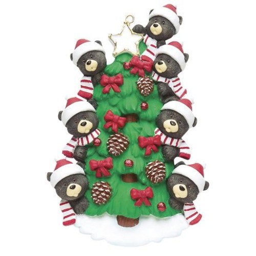 Bears On Tree 7 Family Personalised Christmas Decoration Bears On Tree 7 Family Personalised Christmas Decoration