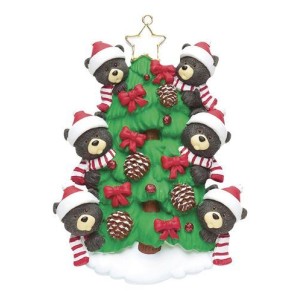 Bears On Tree 6 Family Personalised Christmas Decoration