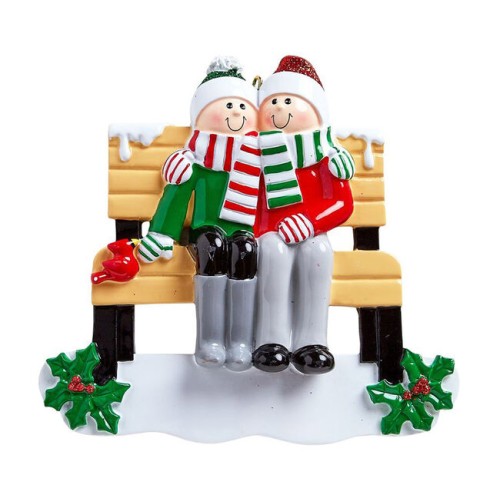 Park Bench Couple Personalised Christmas Decoration Park Bench Couple Personalised Christmas Decoration
