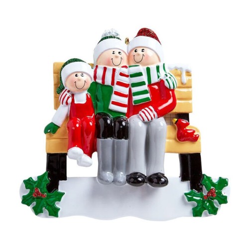 Park Bench 3 Family Personalised Christmas Decoration Park Bench 3 Family Personalised Christmas Decoration