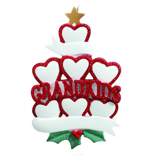 Grandkids 7 Hearts Personalised Christmas Decoration Grandkids 7 Hearts Personalised Christmas Decoration