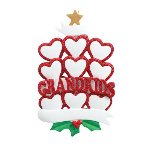 Grandkids 9 Hearts Personalised Christmas Decoration Grandkids 9 Hearts Personalised Christmas Decoration