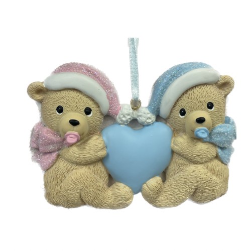 Twin Girl & Boy Personalised Christmas Decoration Twin Girl & Boy Personalised Christmas Decoration