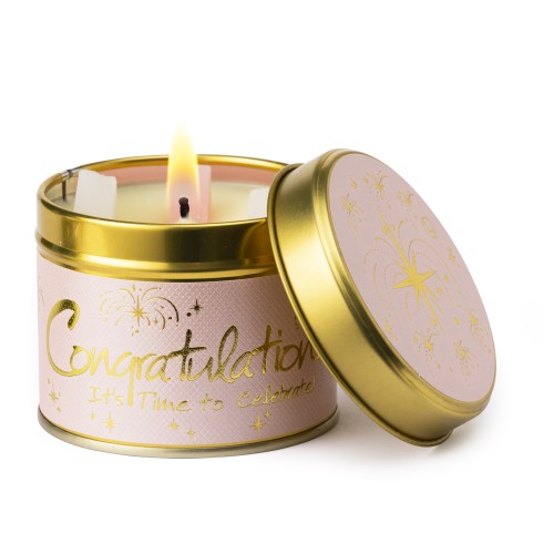 Lily-Flame Congratulations Tin Candle Lily-Flame Congratulations Tin Candle