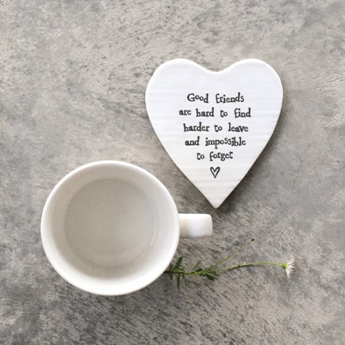 East of India Porcelain Coaster - Good Friends East of India Porcelain Coaster - Good Friends