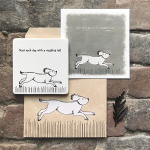 East of India Porcelain Coaster - Running Dog