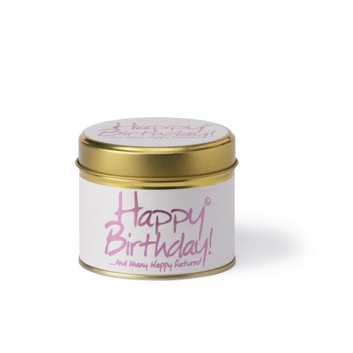 Lily-Flame Happy Birthday Tin Candle Lily-Flame Happy Birthday Tin Candle