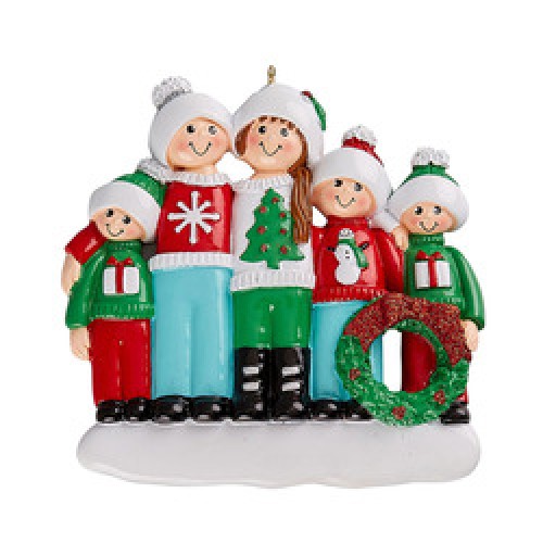 Ugly Sweater Family 5 Personalised Christmas Decoration Ugly Sweater Family 5 Personalised Christmas Decoration