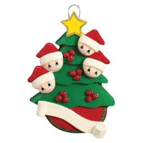 Christmas Tree Family 4 Personalised Christmas Decoration Christmas Tree Family 4 Personalised Christmas Decoration