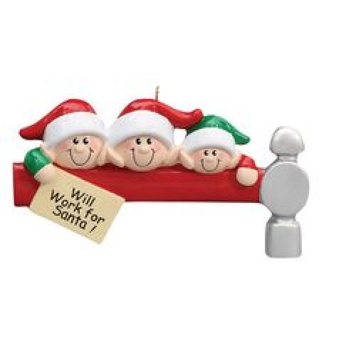 Santas Elves 3 Personalised Decoration Santas Elves 3 Personalised Decoration