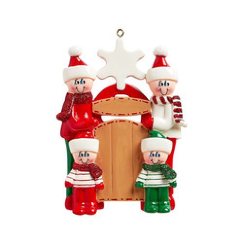 Sled Family 4 Personalised Decoration Sled Family 4 Personalised Decoration