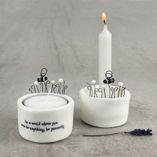 EAST OF INDIA CANDLE & TEA LIGHT HOLDER - in a world where you can be anything be yourself EAST OF INDIA CANDLE & TEA LIGHT HOLDER - in a world where you can be anything be yourself