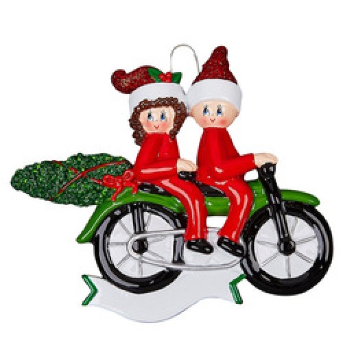 Motorcycle Tree Shopping Couple Personalised Christmas Decoration Motorcycle Tree Shopping Couple Personalised Christmas Decoration