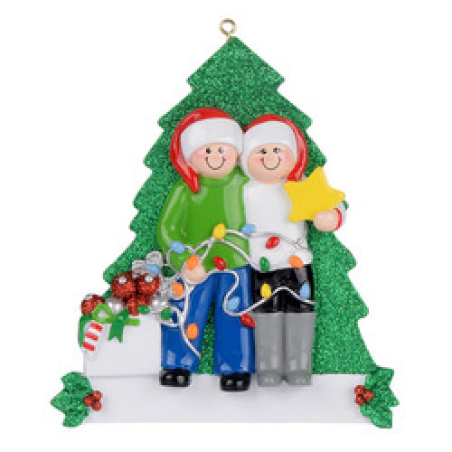 Decorating The Tree Couple Family Personalised Christmas Decoration Decorating The Tree Couple Family Personalised Christmas Decoration