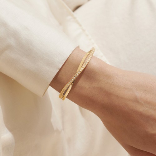 Joma Gold Crossover Bracelet Bar Bangle Joma Gold Crossover Bracelet Bar Bangle
