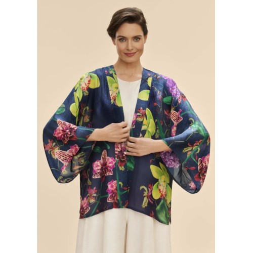Powder Kimono Jacket - Exotic Evening In Ink Powder Kimono Jacket - Exotic Evening In Ink