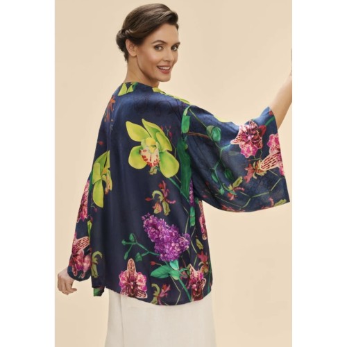 Powder Kimono Jacket - Exotic Evening In Ink Powder Kimono Jacket - Exotic Evening In Ink