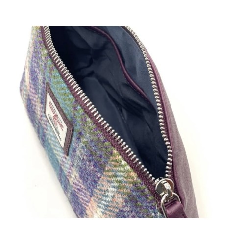 Harris Tweed Cosmetic Bag Green and Purple Check Harris Tweed Cosmetic Bag Green and Purple Check