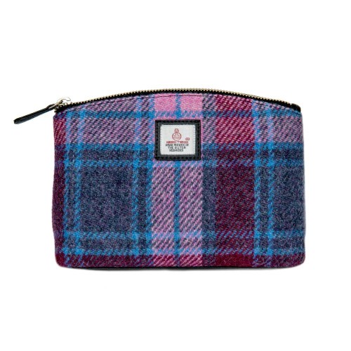 Harris Tweed Cosmetic Bag Pink/Purple Check Harris Tweed Cosmetic Bag Pink/Purple Check