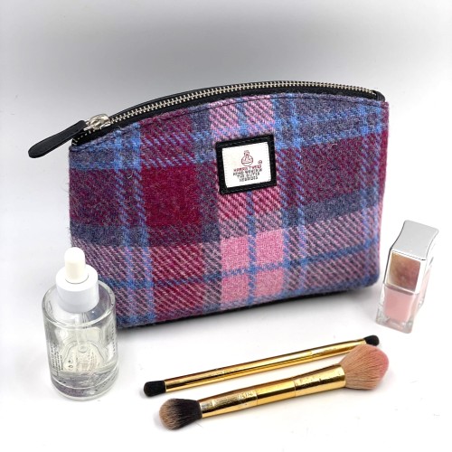 Harris Tweed Cosmetic Bag Pink/Purple Check Harris Tweed Cosmetic Bag Pink/Purple Check