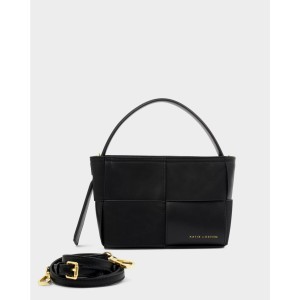 Katie Loxton Taya Woven Suede Small Handle Bag - Black