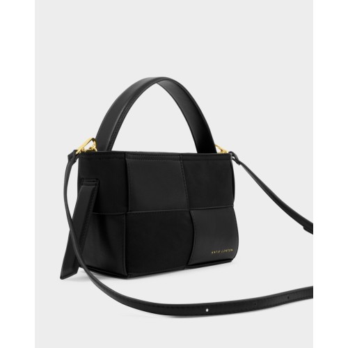 Katie Loxton Taya Woven Suede Small Handle Bag - Black Katie Loxton Taya Woven Suede Small Handle Bag - Black