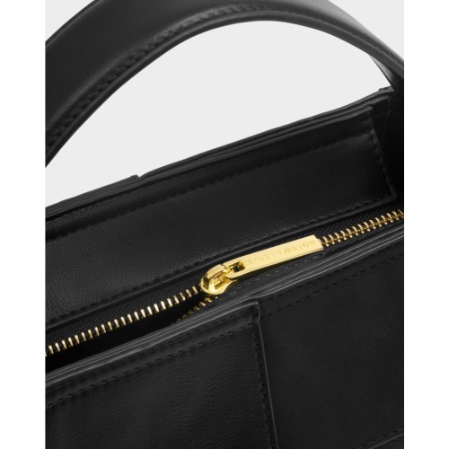 Katie Loxton Taya Woven Suede Small Handle Bag - Black Katie Loxton Taya Woven Suede Small Handle Bag - Black
