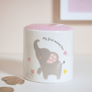 Hello Baby Pink Elephant Money Box