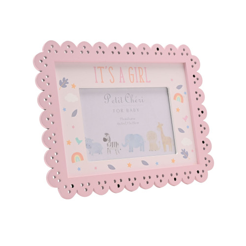 Scallop Frame Pink - It's a Girl Scallop Frame Pink - It's a Girl