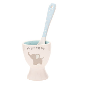 2 PIECE EGG CUP AND SPOON SET PINK