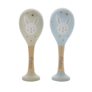 Blue & Cream Wooden Maracas