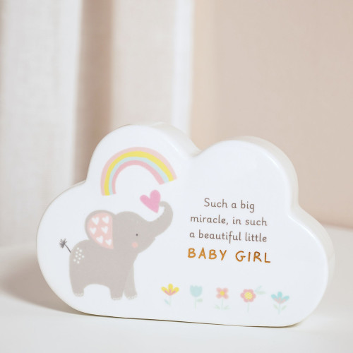 Ceramic Mantle Cloud Ornament - Girl Ceramic Mantle Cloud Ornament - Girl