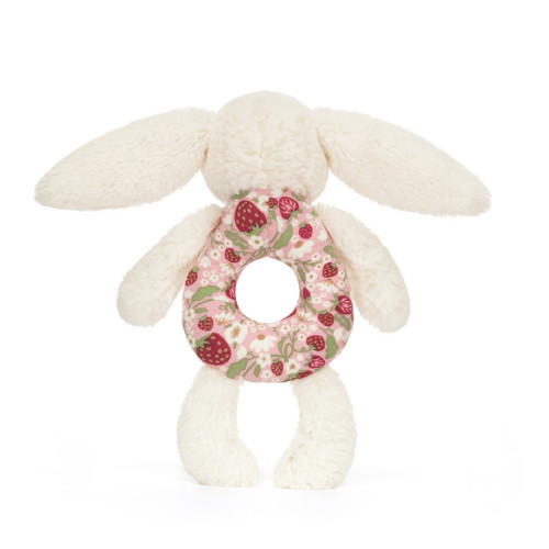 Jellycat Blossom Cream Bunny Berry Ring Rattle Jellycat Blossom Cream Bunny Berry Ring Rattle
